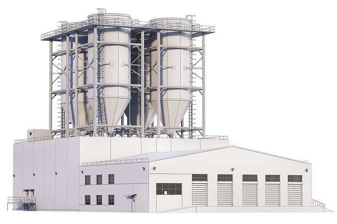Industrial Buildings Collection Low-poly 3D model 2