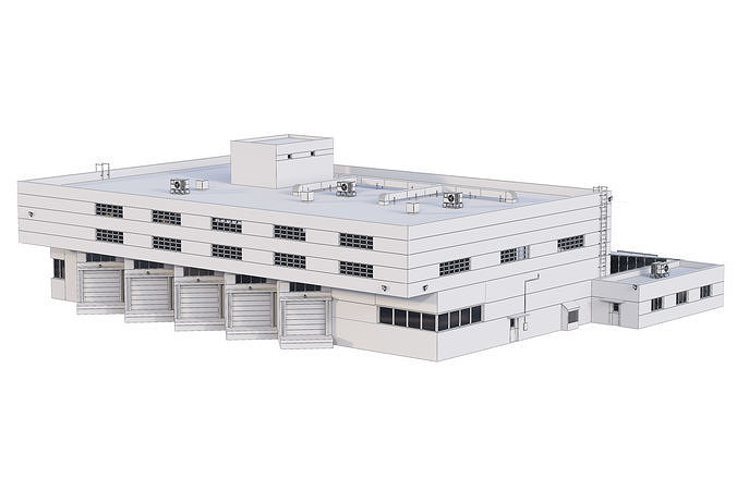 Industrial Buildings Collection Low-poly 3D model 3