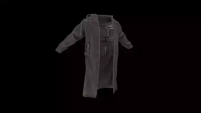 Postapocalypse sci-fi long jacket with hood