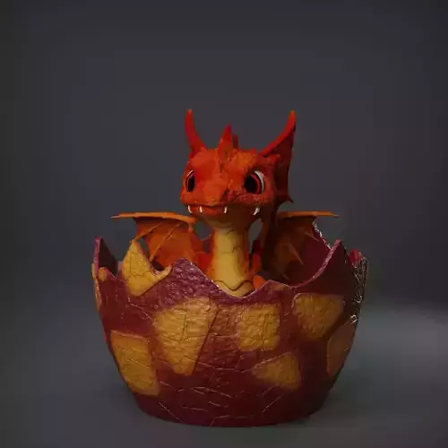 MEDIEVAL BABY DRAGON 3D print model