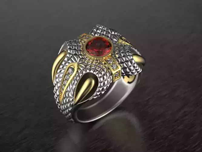 Jewelry Ring Dragon Clew 0314 5-13US Stl 3dm Fbx