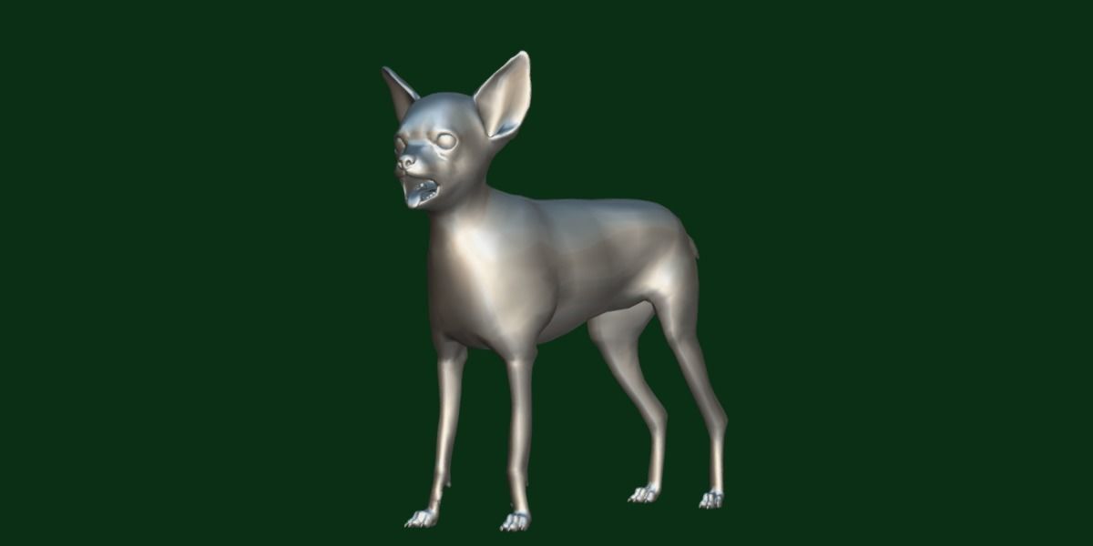 Russian Toy Terrier Dog Breed Low-poly 3D model_10
