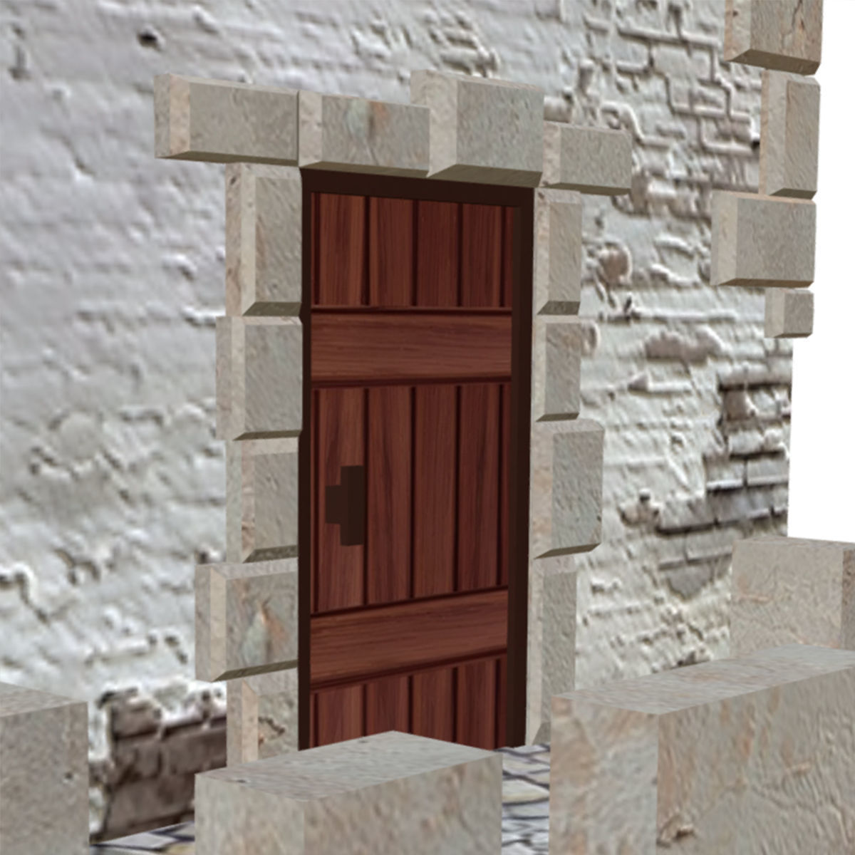 Fortress Building - Low-poly PBR model Low-poly 3D model_6