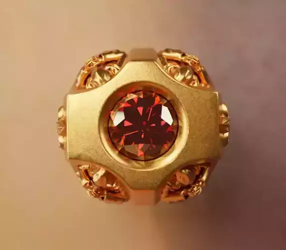 Gods Eye Guardian Jewel Ring 3D print model