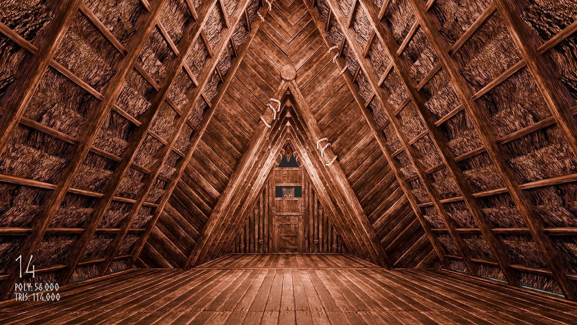 Viking House - 20 4K Textures with Interiors Low-poly 3D model_79