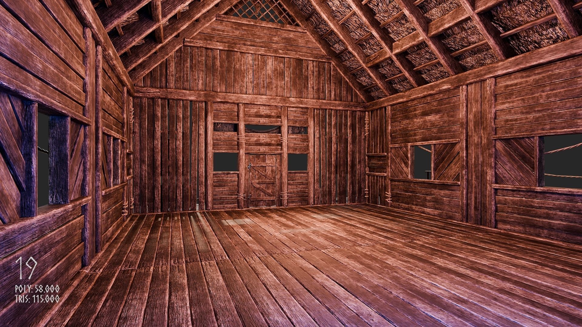 Viking House - 20 4K Textures with Interiors Low-poly 3D model_108