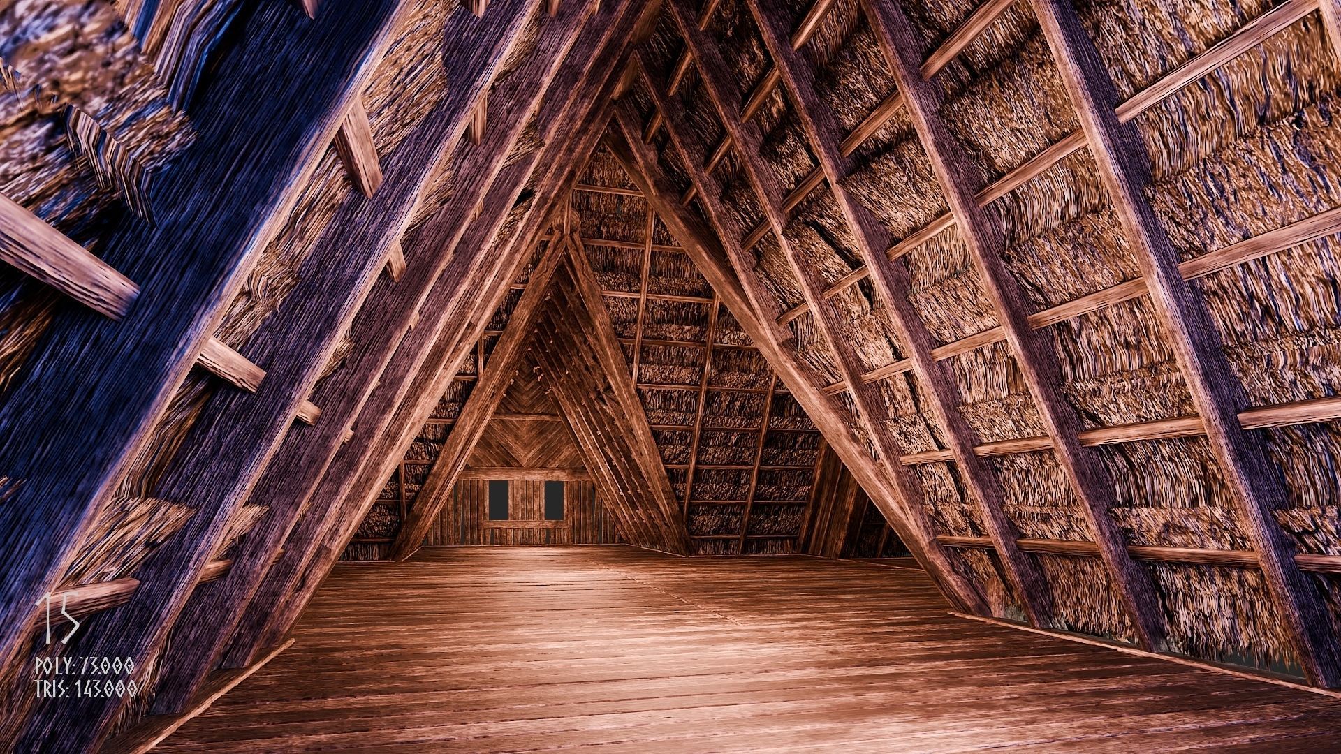 Viking House - 20 4K Textures with Interiors Low-poly 3D model_80