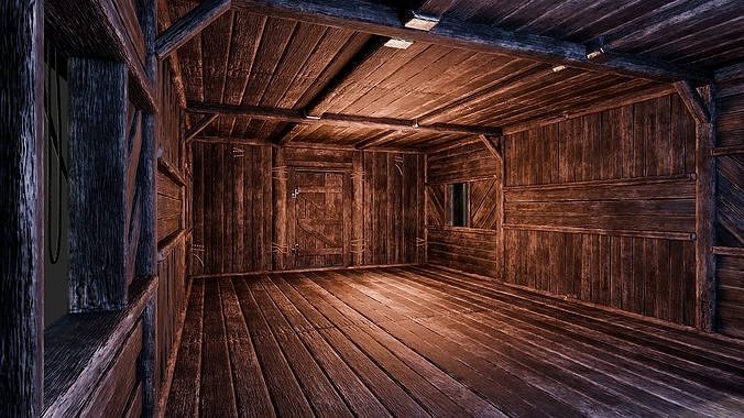 Viking House - 20 4K Textures with Interiors Low-poly 3D model 7