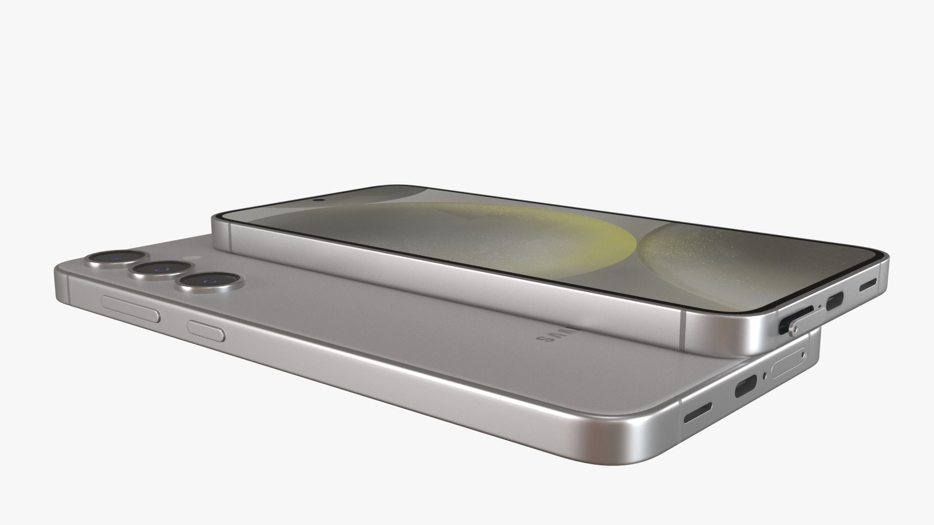  Galaxy S24 and S24 Plus Marble Gray Low-poly 3D model_7