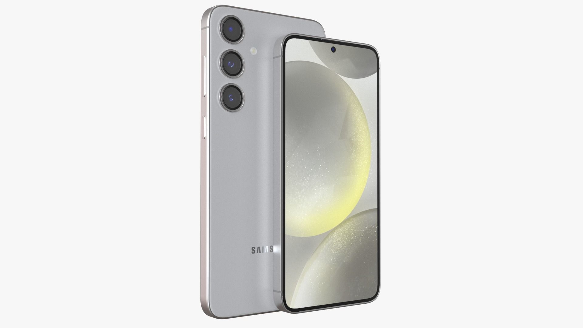  Galaxy S24 and S24 Plus Marble Gray Low-poly 3D model_3