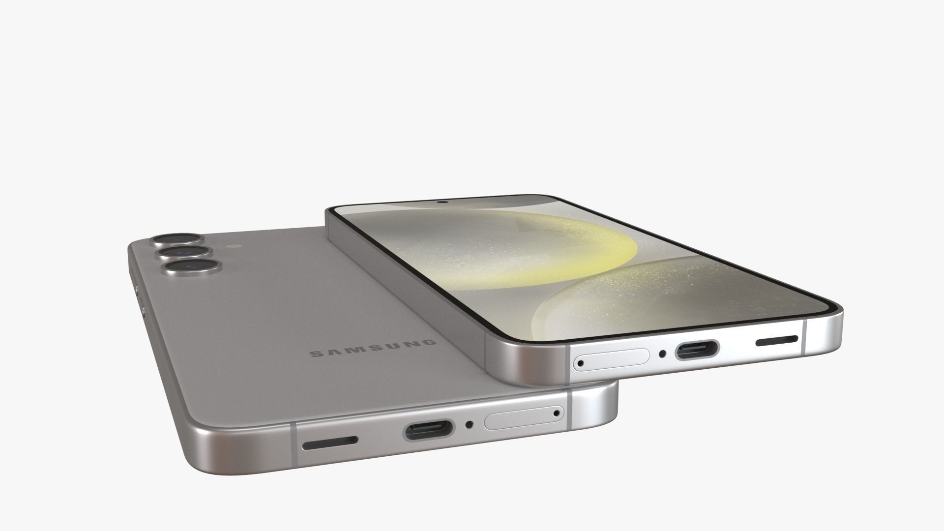  Galaxy S24 and S24 Plus Marble Gray Low-poly 3D model_6