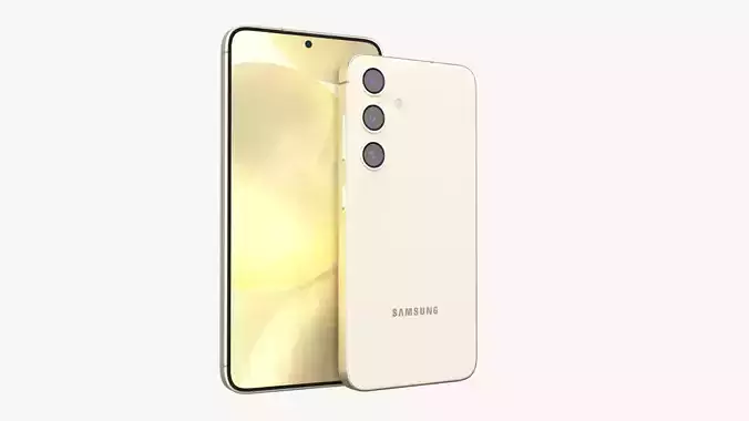 Galaxy S24 and S24 Plus Amber Yellow Low-poly 3D model