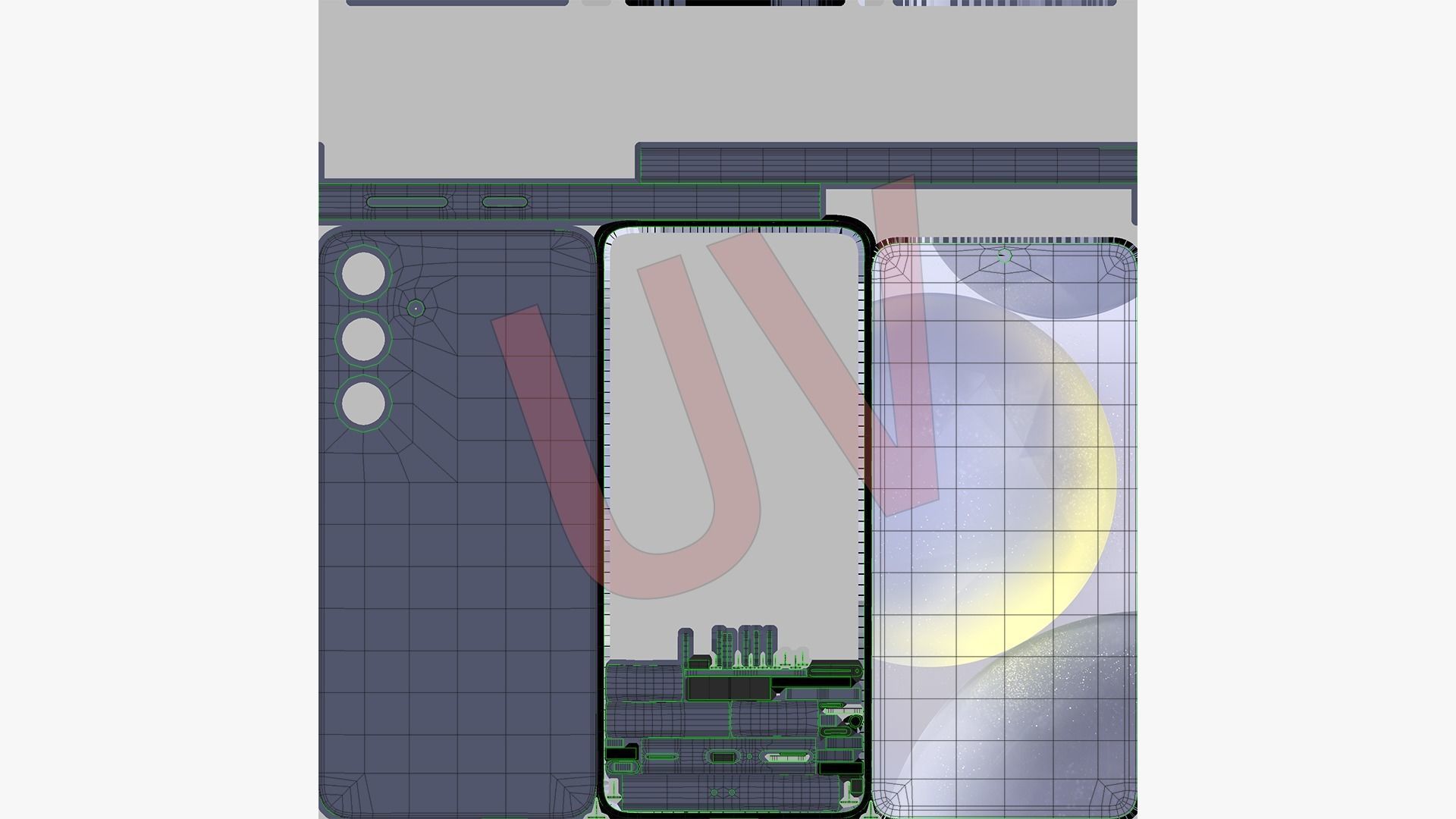 Galaxy S24 and S24 Plus Onyx Black Low-poly 3D model_21