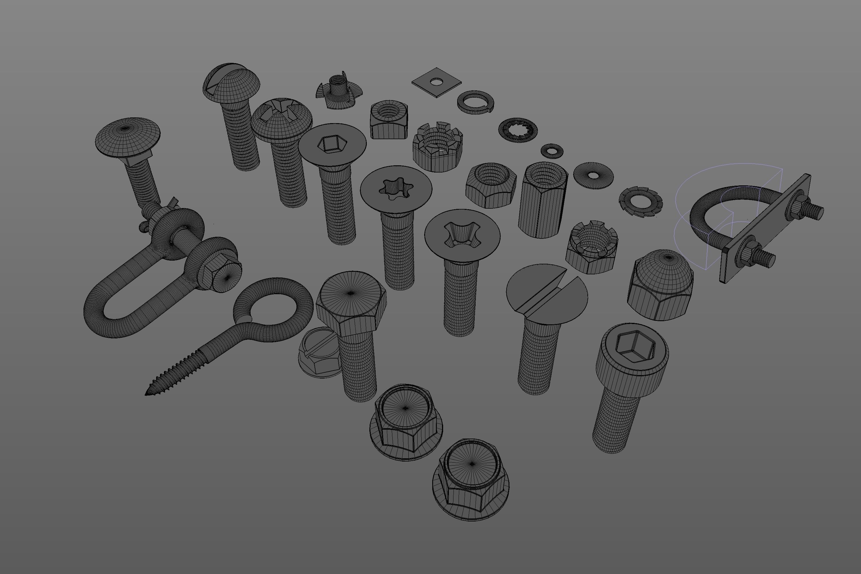 Screws Collection 3D model_8