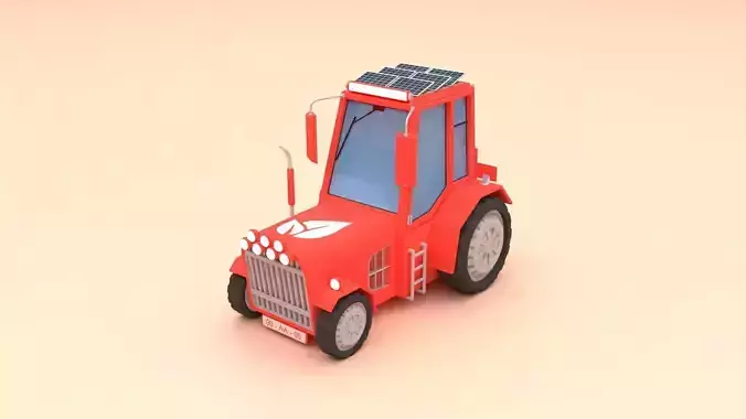 Rigged Farming Tractor