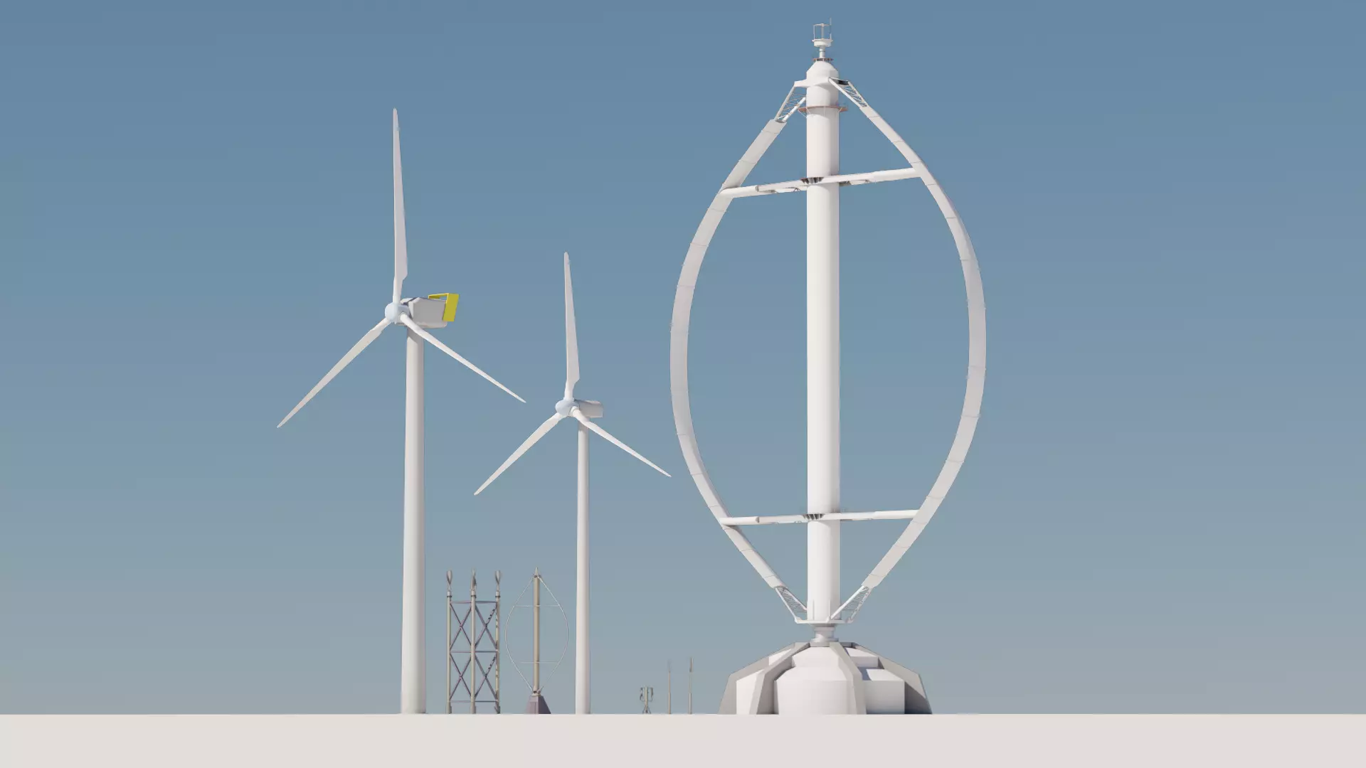 Generic Wind Turbines Low-poly 3D model