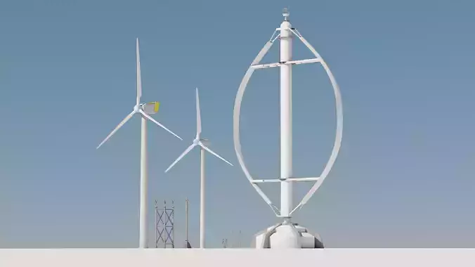 Generic Wind Turbines Low-poly 3D model