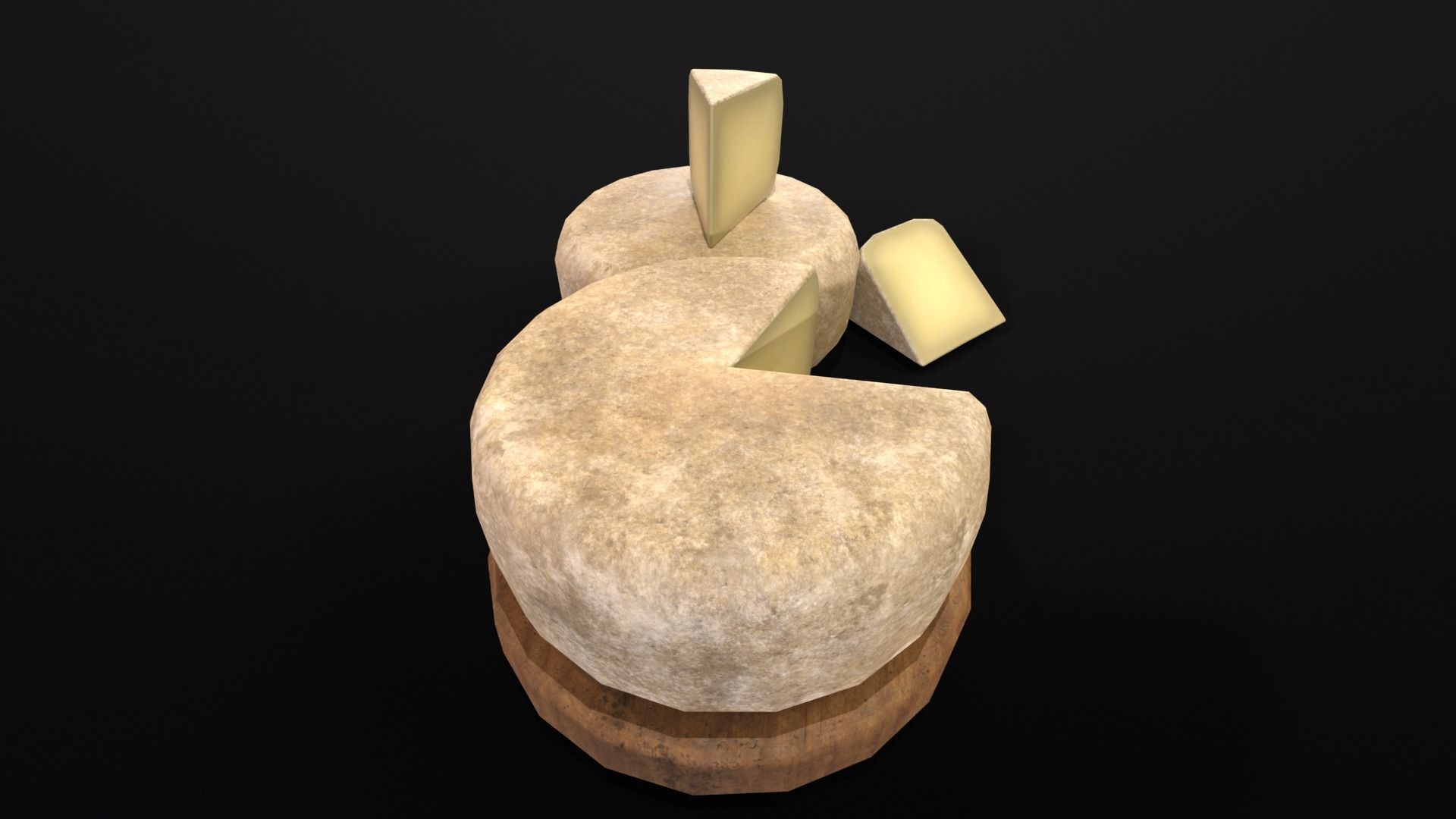 Cheese Low-poly 3D model_8