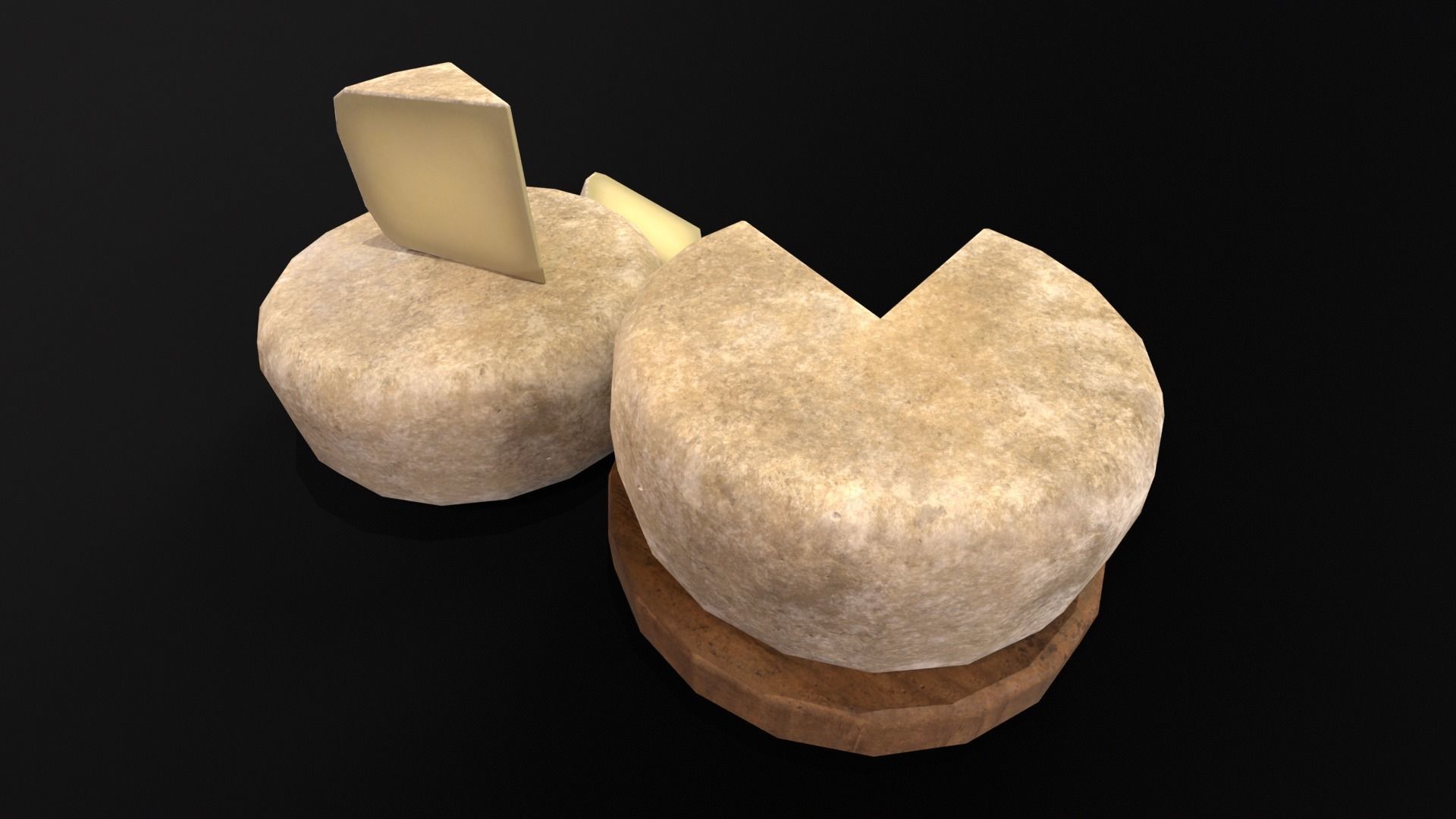 Cheese Low-poly 3D model_10