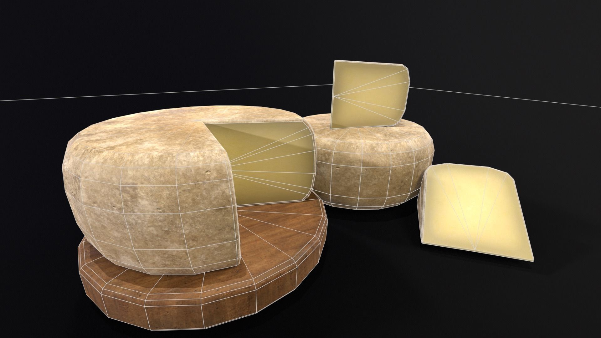 Cheese Low-poly 3D model_5