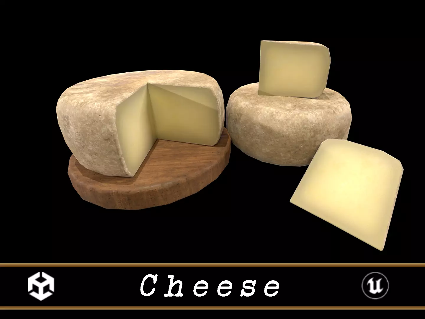 Cheese Low-poly 3D model_0
