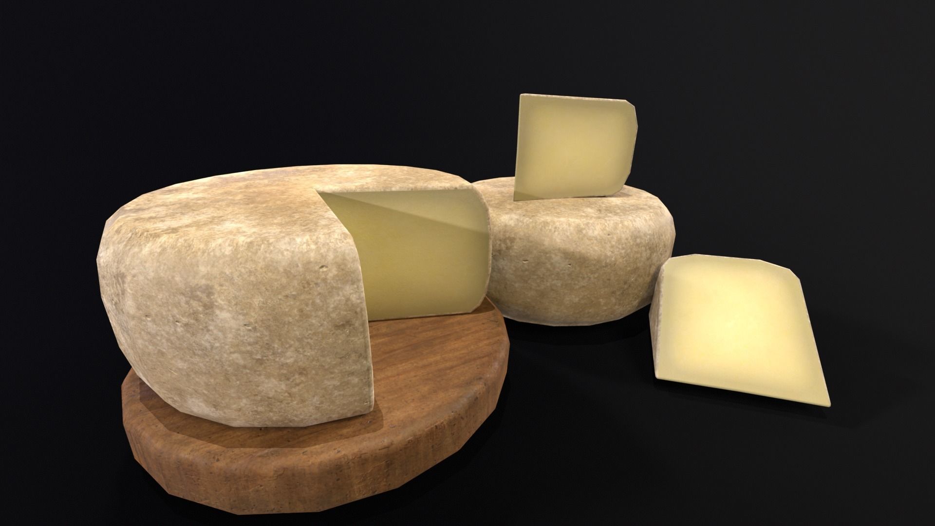 Cheese Low-poly 3D model_4