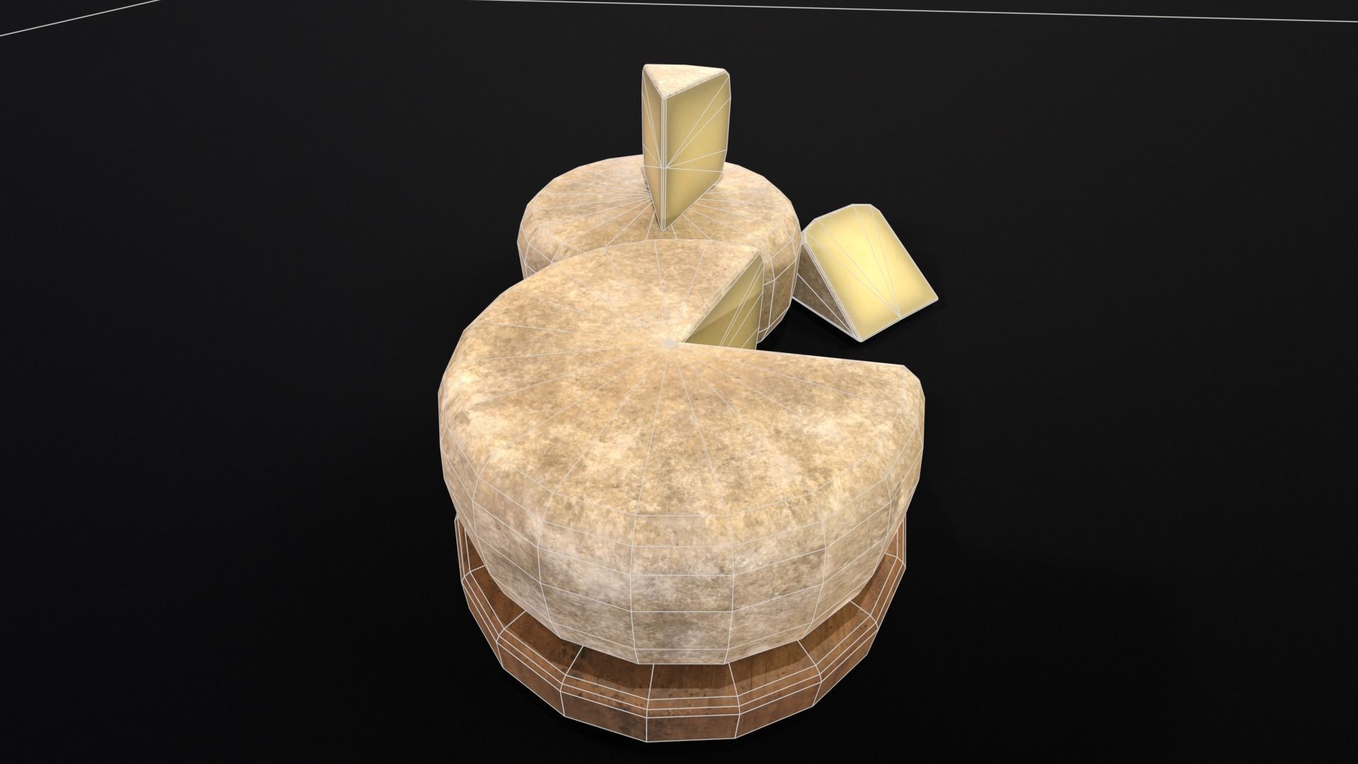 Cheese Low-poly 3D model_9