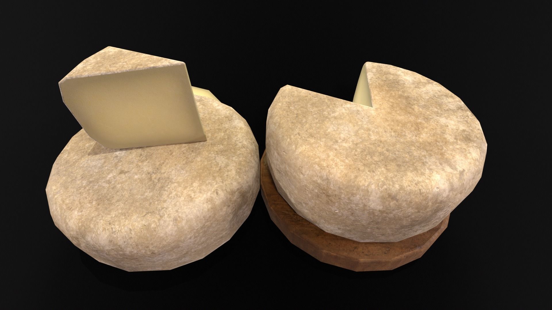 Cheese Low-poly 3D model_12