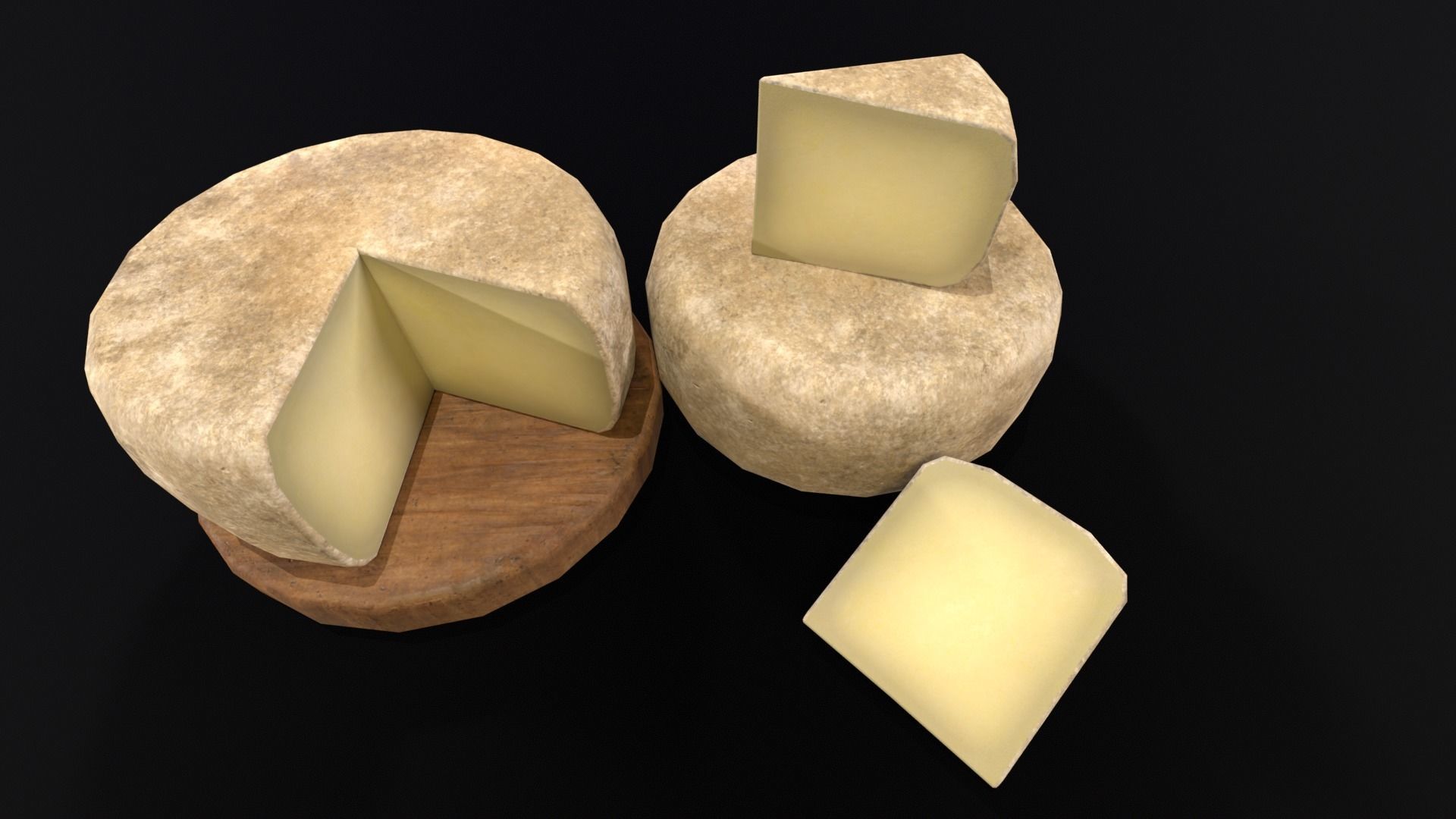 Cheese Low-poly 3D model_20