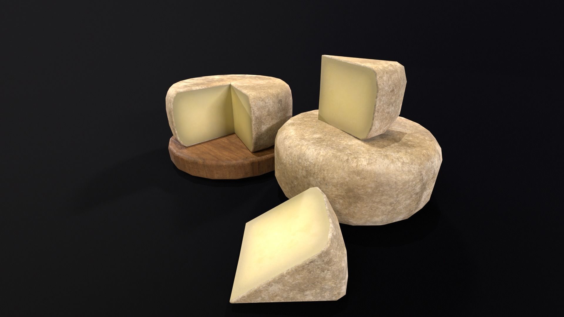 Cheese Low-poly 3D model_18
