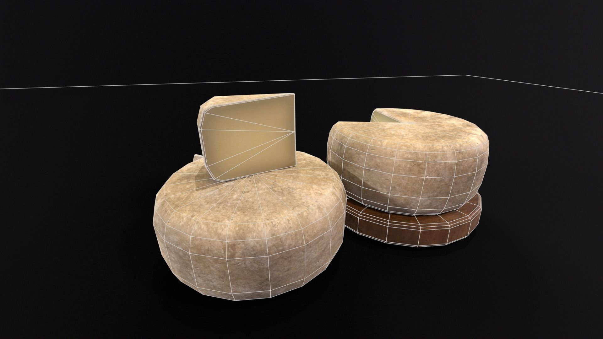 Cheese Low-poly 3D model_15