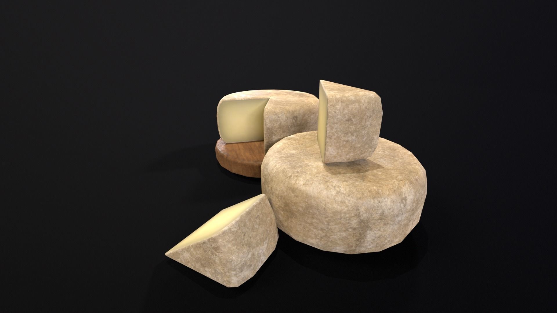Cheese Low-poly 3D model_16