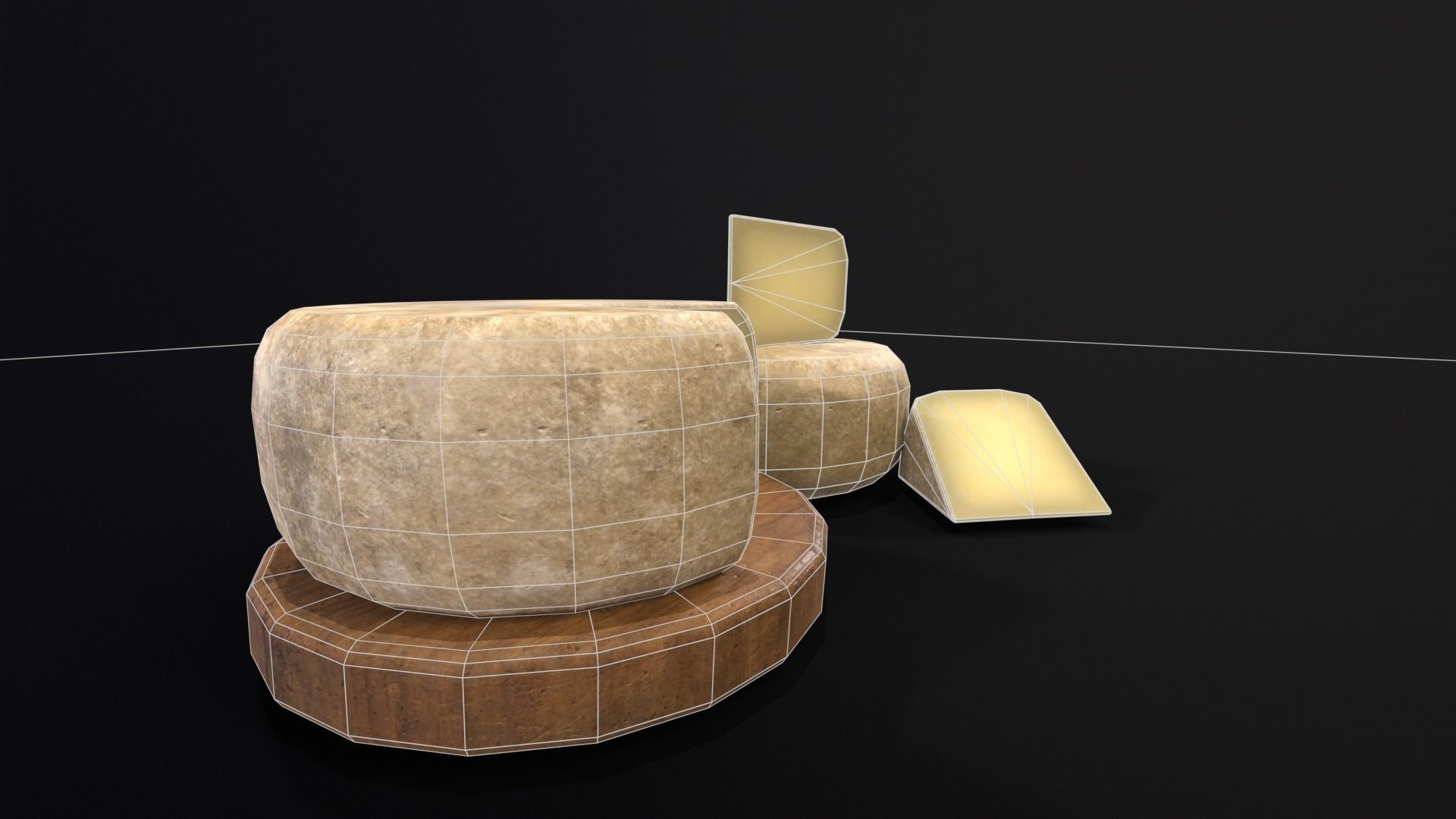 Cheese Low-poly 3D model_7