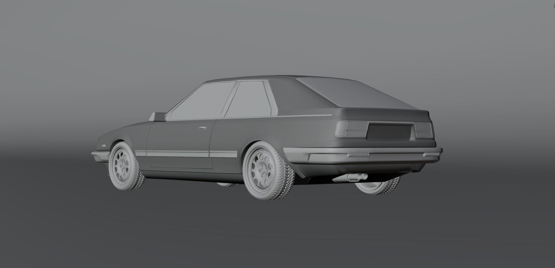 80s fastback coupe Low-poly 3D model_13