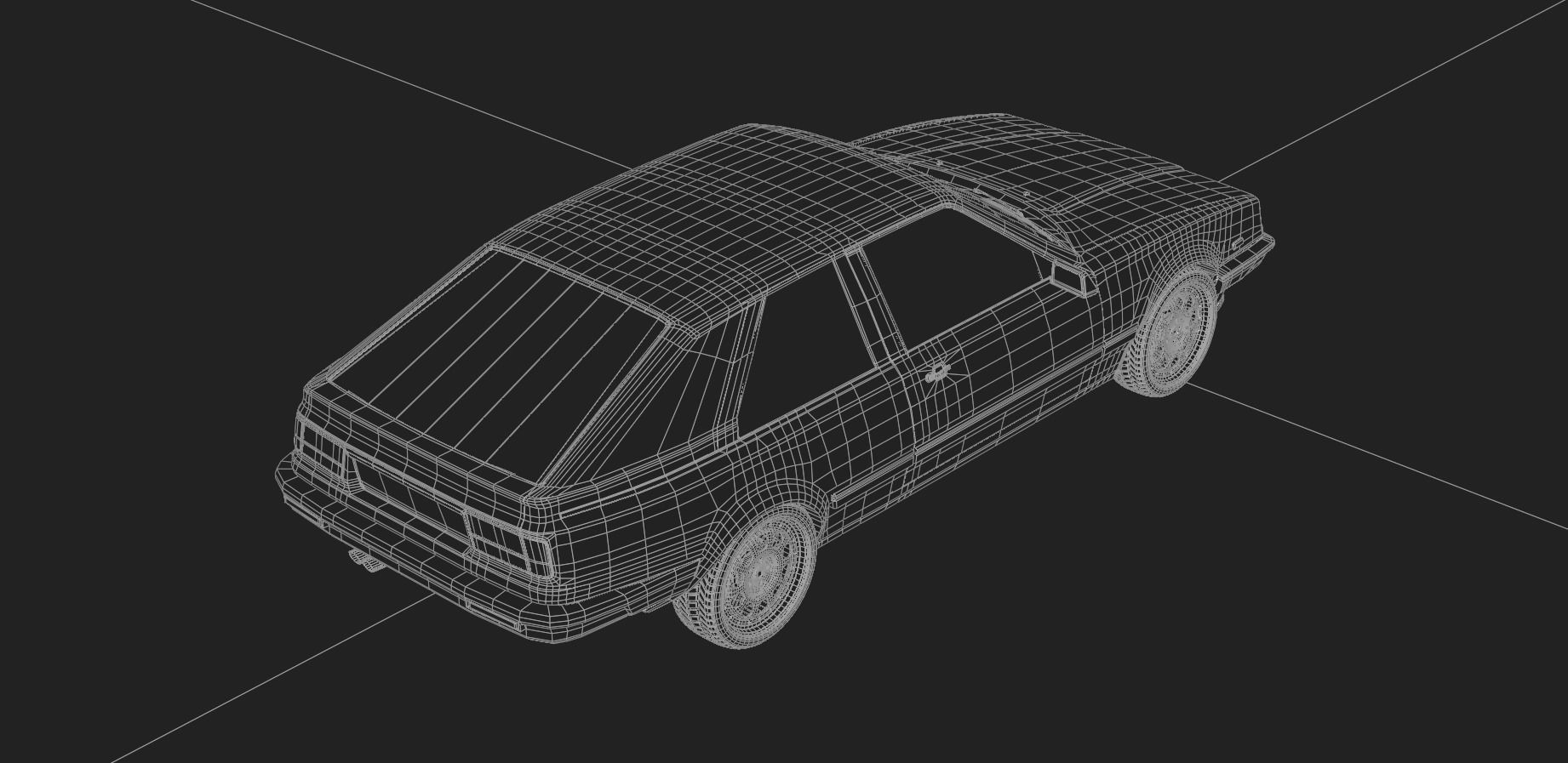 80s fastback coupe Low-poly 3D model_18