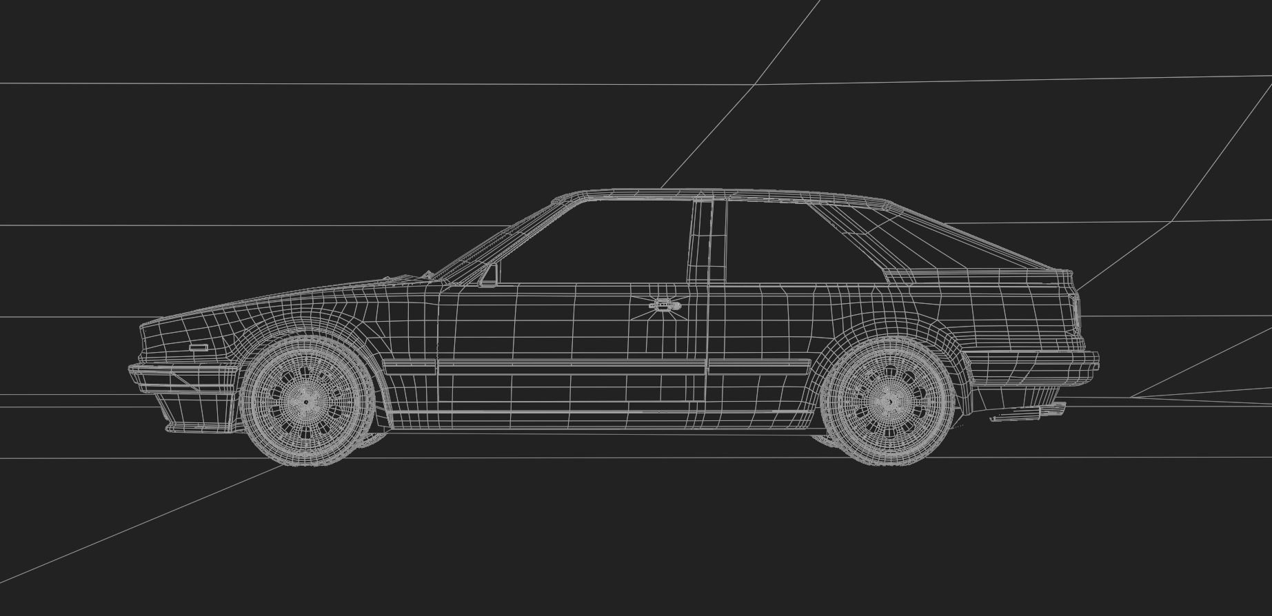 80s fastback coupe Low-poly 3D model_12