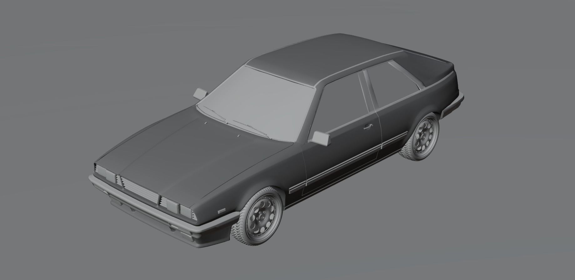 80s fastback coupe Low-poly 3D model_15