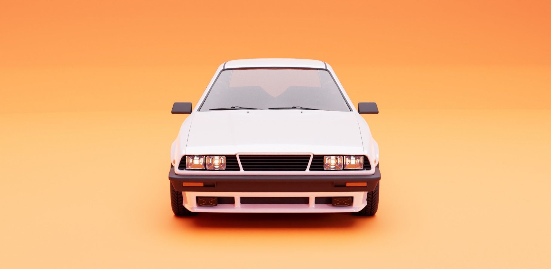 80s fastback coupe Low-poly 3D model_7