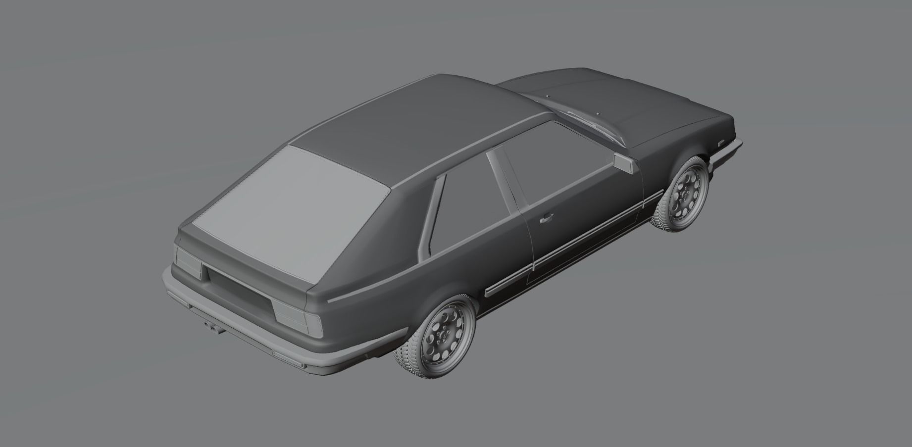 80s fastback coupe Low-poly 3D model_17