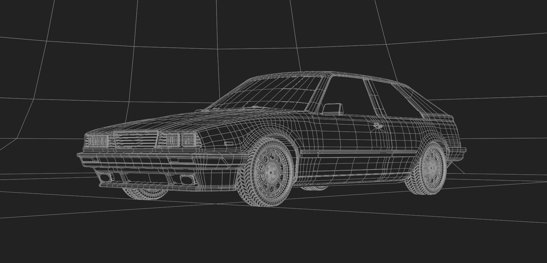 80s fastback coupe Low-poly 3D model_10
