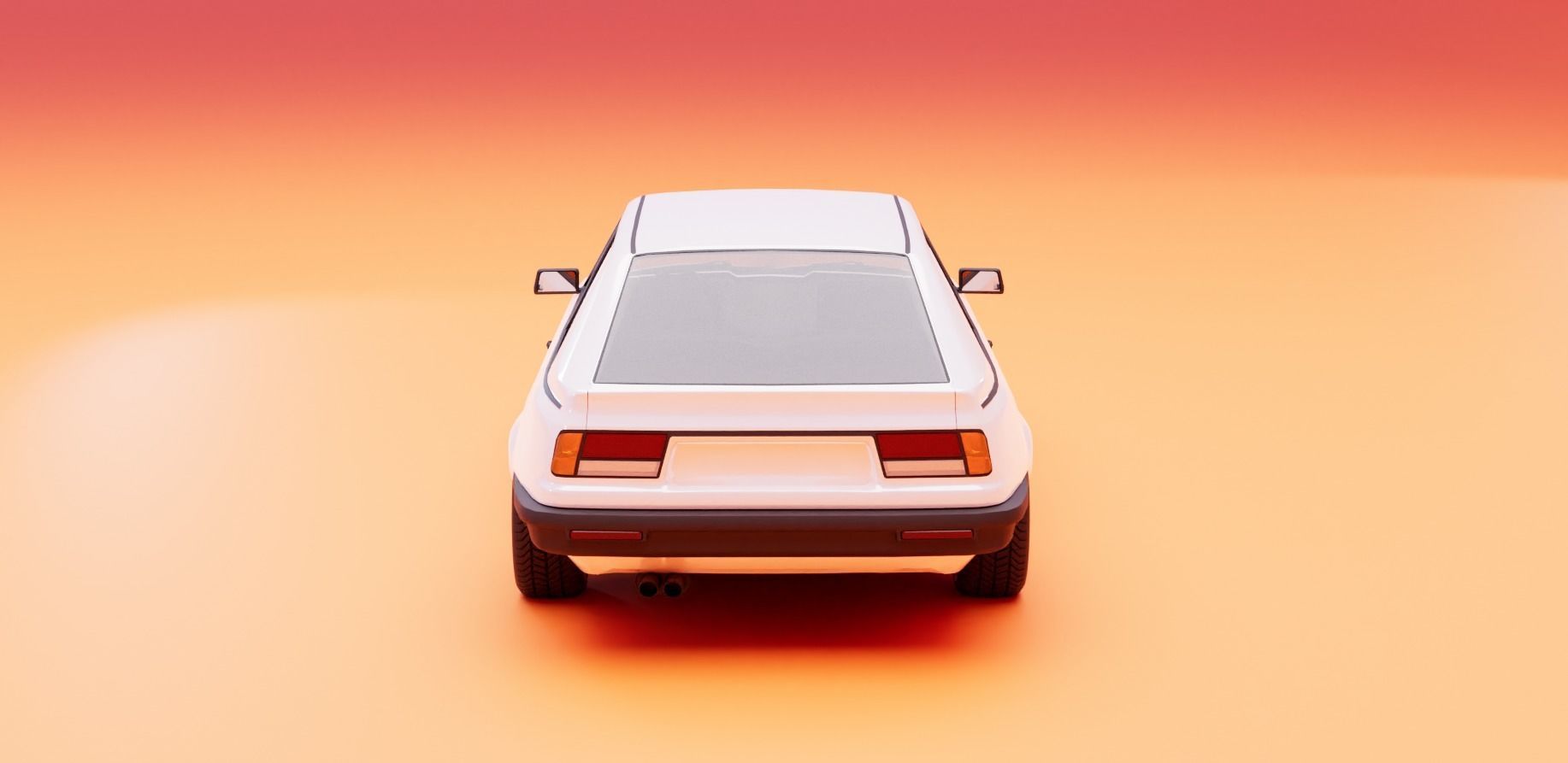 80s fastback coupe Low-poly 3D model_8