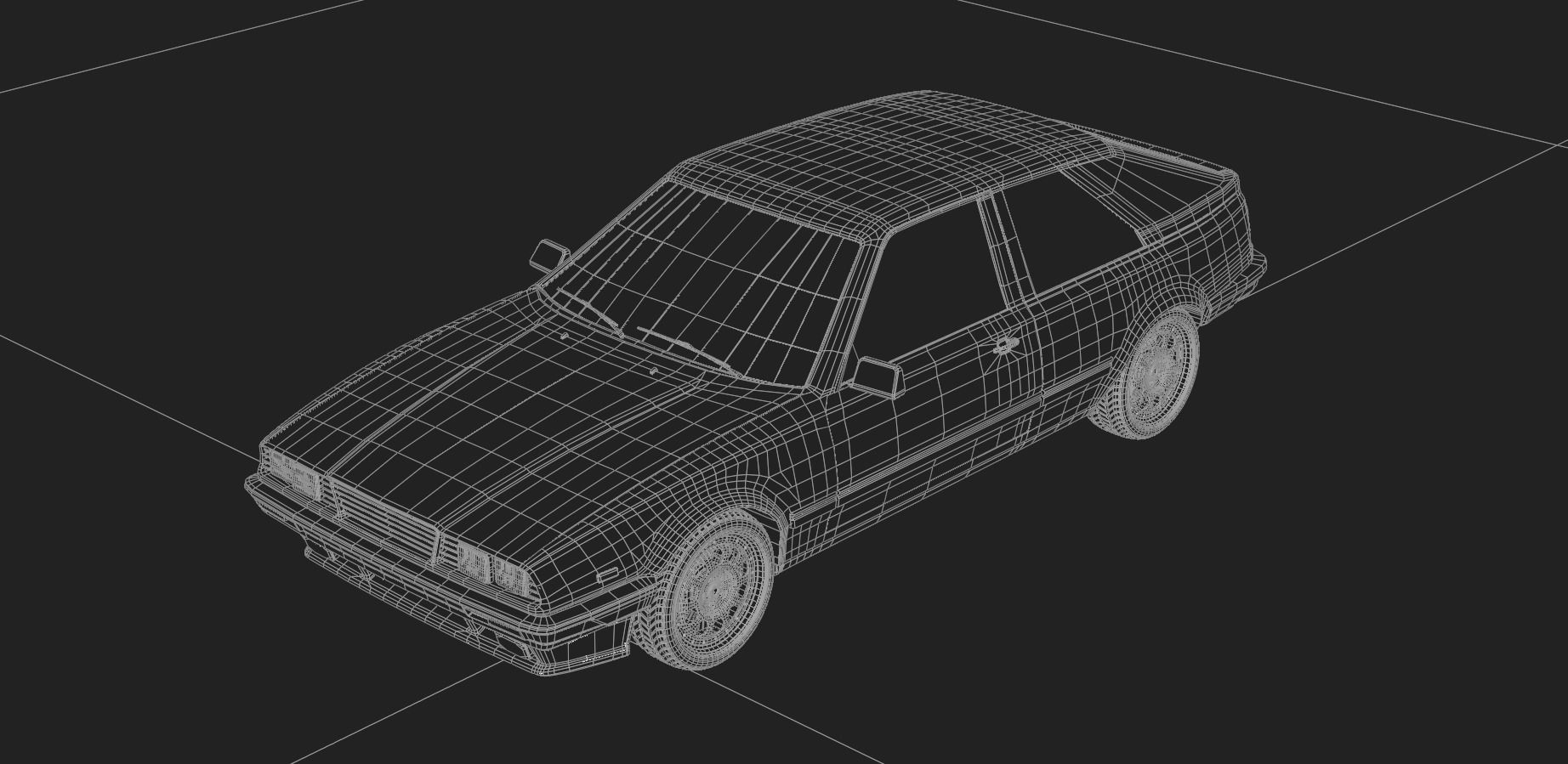 80s fastback coupe Low-poly 3D model_16