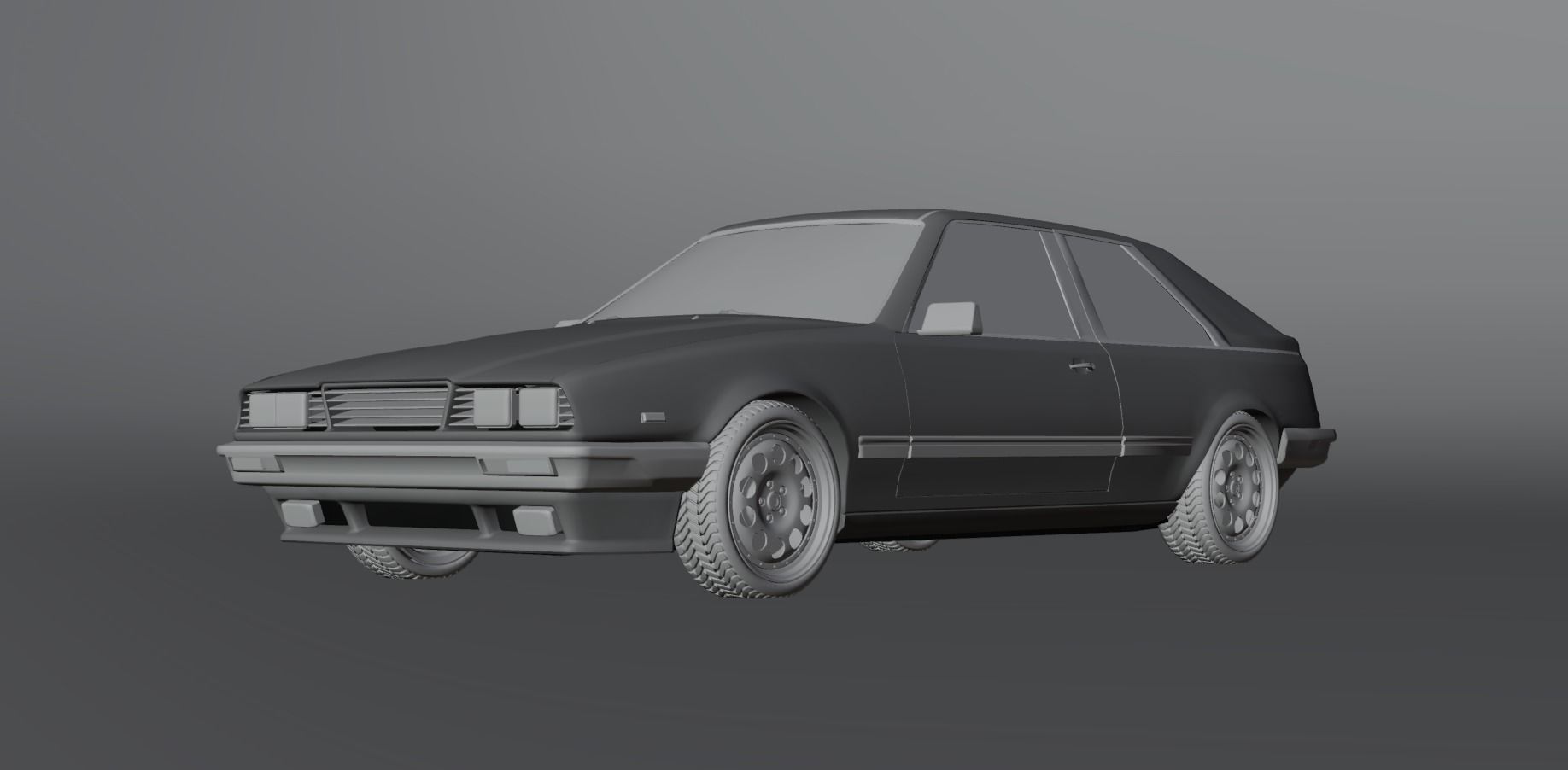 80s fastback coupe Low-poly 3D model_9