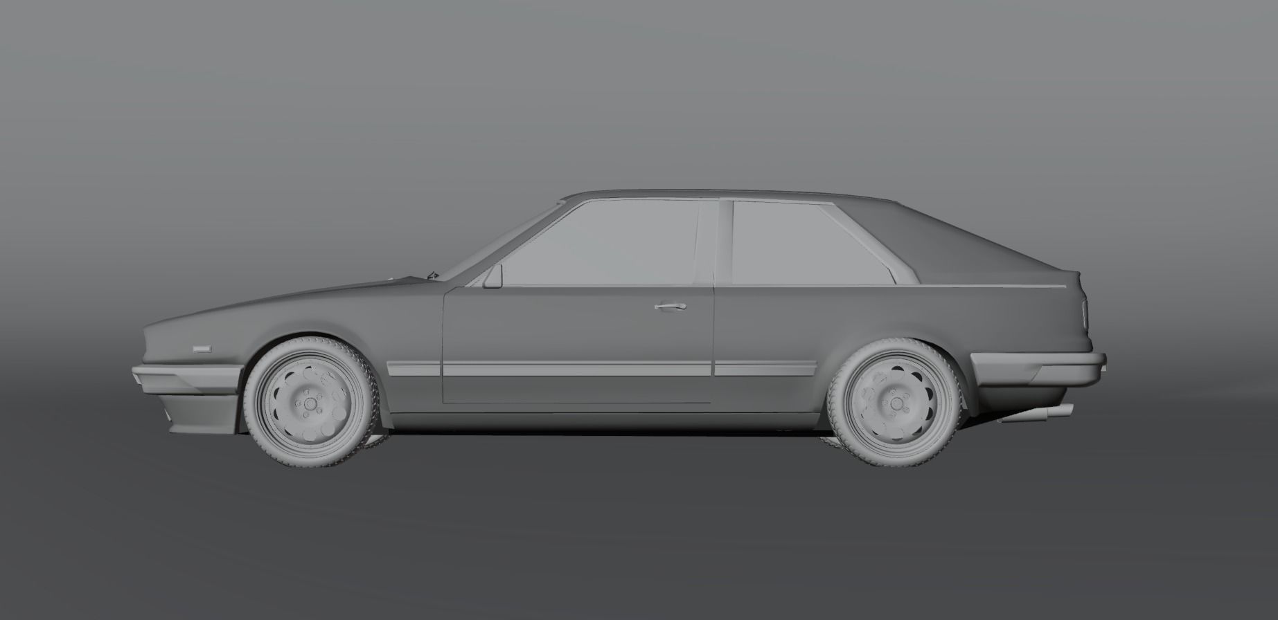 80s fastback coupe Low-poly 3D model_11