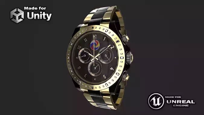 Watch 3d model Low-poly 3D model