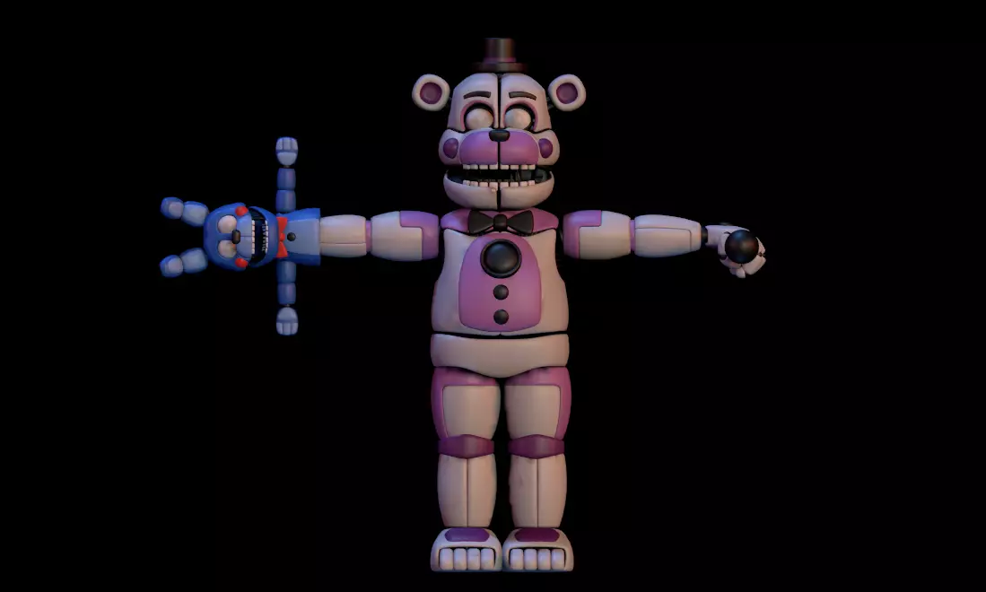 Funtime Freddy Low-poly 3D model_0