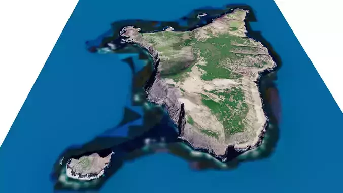Santa barbara Island 3d model terrain