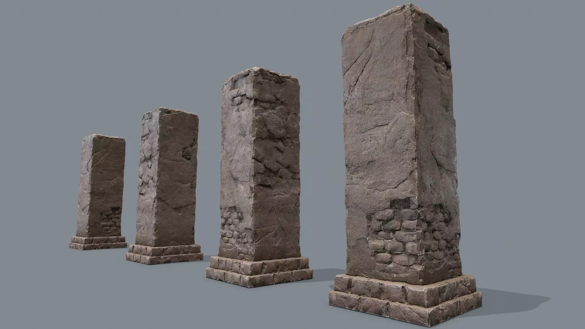 monument ruins Low-poly 3D model_0