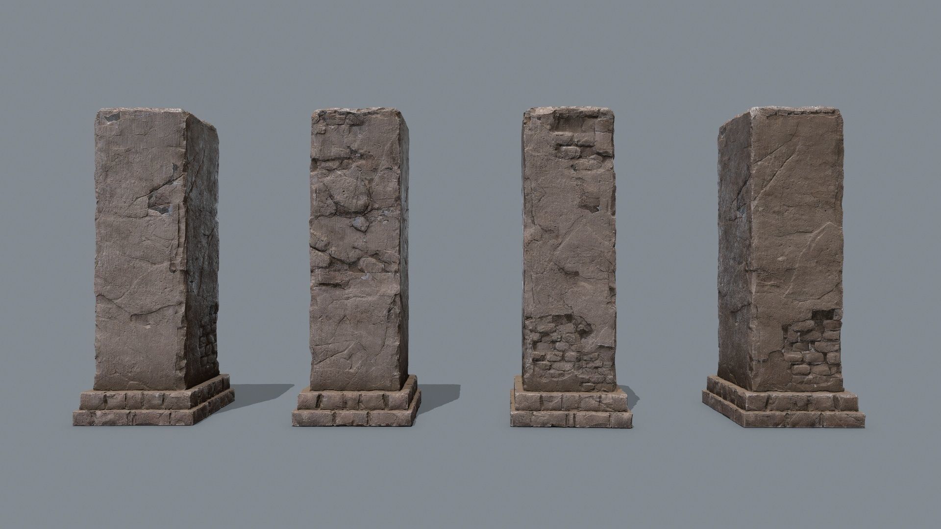 monument ruins Low-poly 3D model_10
