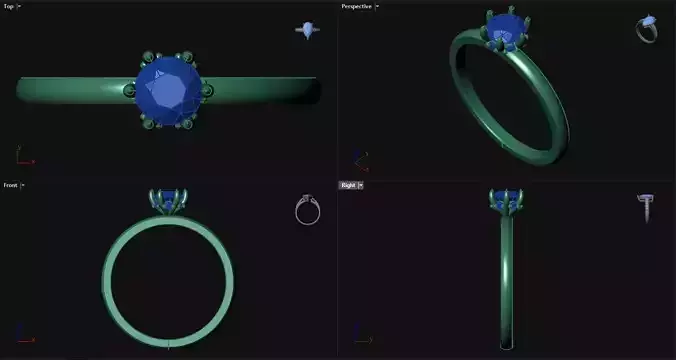 6 Prong Diamond Round Engagement Ring 